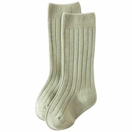 BABYZOCO Babysocken aus Baumwolle, lange Socken für Babys, lange Socken aus Baumwolle, Größe S, Sohlenlänge 8 cm, Höhe 15 cm, grün, 0-12 Monate