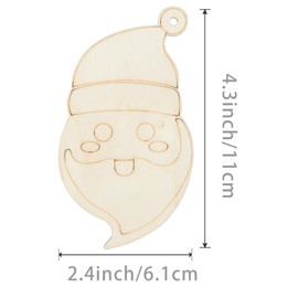 Christmas Santa Claus Wooden Craft Blank Wood Board Wall Art Unfinished Ornaments for Christmas Wedding Birthday Party Christmas Thanksgiving Day Decoration 20Pcs