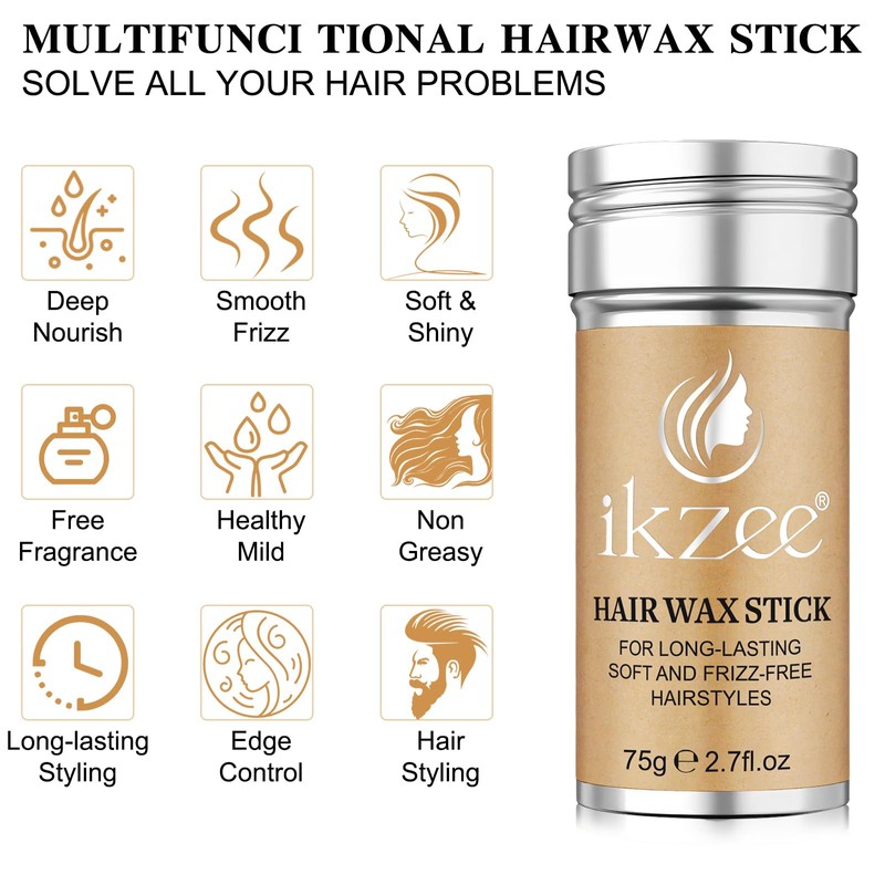 Hair Wax Stick, Wax Wigs Edge Control Slick, Non-Greasy Styling