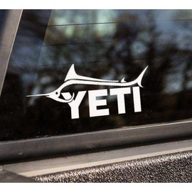 Yeti Marlin Sticker Decal White Approx 7”Outdoor Cooler Backpacking Hunting