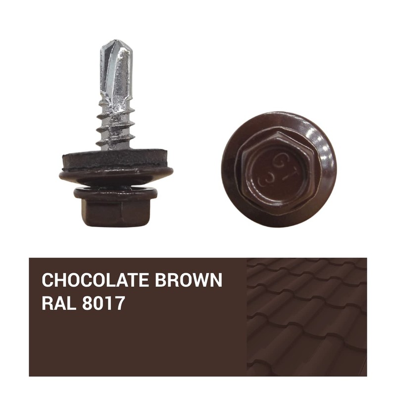 Pack of 25 Metal Roofing Screws 4.8 x 19 mm