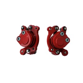Goodfind68 New Left + Right Red Disc Brake Calipers compatible with 2 Stroke 47cc 49cc Chinese Pocket Bike Mini Dirt Kids ATV Quad Goped Scooter Go Kart