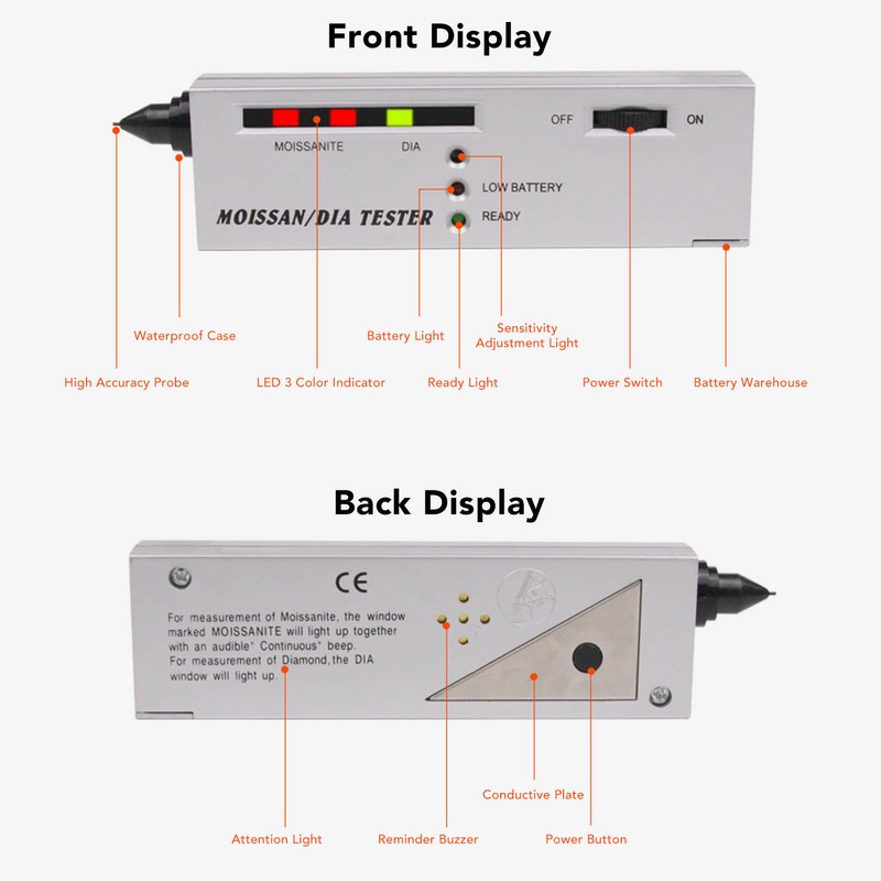 LCD Display Diamond Tester Moissanite Hardness Detector Jeweler Testing Tool
