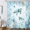Hjokiupt Sea Turtle Shower Curtain for Bathroom, Teal Blue Ocean