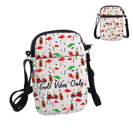 PYOUL Golf Lover Gift Golf Vibes Only Crossbody Bag Golf Team Travel Bag Golf Player Gift (Golf Vibes Only CB)