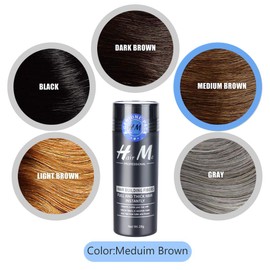 Hair Powder, Thickening Powder, Volume Powder, Chestnut Brown, Men, Hair Building Fibres (Medium Brown)