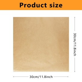 GothaBach 200 Sheets Thickened Brown Kraft Paper Deli Papers, Thickened Kraft Paper Dry Waxed Sheets, Thickened Paper Liners for Plasic Food Basket, Wrapping Bread and Sandwiches(12''x12'')