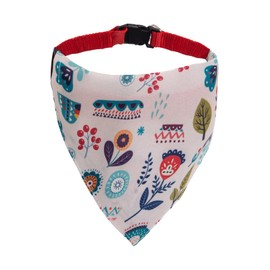BlissBud Dog Bandana with Collar Slip Over Adjustable - for Small and Medium Cute Puppy Pet Scarf Novelty Spring Print,Flower,Small