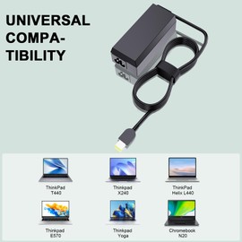 Lenov-o 65W Charger with Lenov-o Square Tip Quick Charge Compatible with ThinkPad T450s/T450/X270/X250, Ideapad, Yoga Series Includes EU Plug & Overheat Protection - Model ADLX65NCC3A/ADLX65NLC2A