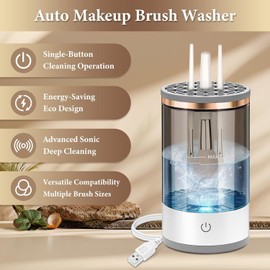 Limpiador De Brochas De Maquillaje, Limpiador Automático De Brochas De Maquillaje, Limpiador Eléctrico De Brochas De Maquillaje Para Brochas De Todos Los Tamaños
