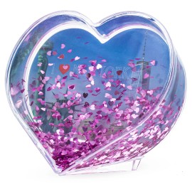 BESTPYSANKY Heart Shape "I Love You" Valentines Clear Acrylic Plastic Water Globe Picture