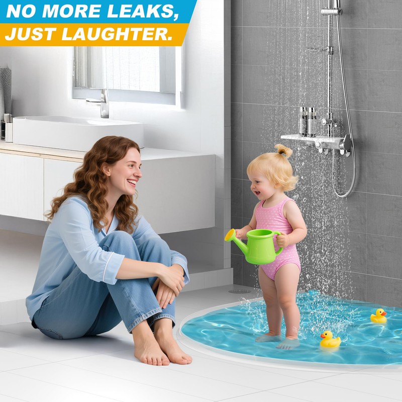 Zehiels 39" Shower Threshold Water Dam Silicone Shower Water Guard