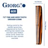 Giorgio G31 TortoiseShell Fine Tooth and Wide Tooth Hair Comb,