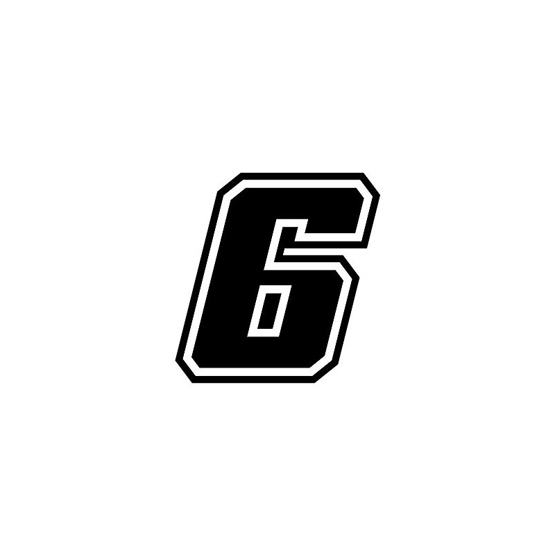 4R Quattroerre.it 13376 Racing Number 6 Moto GP, Black, 10
