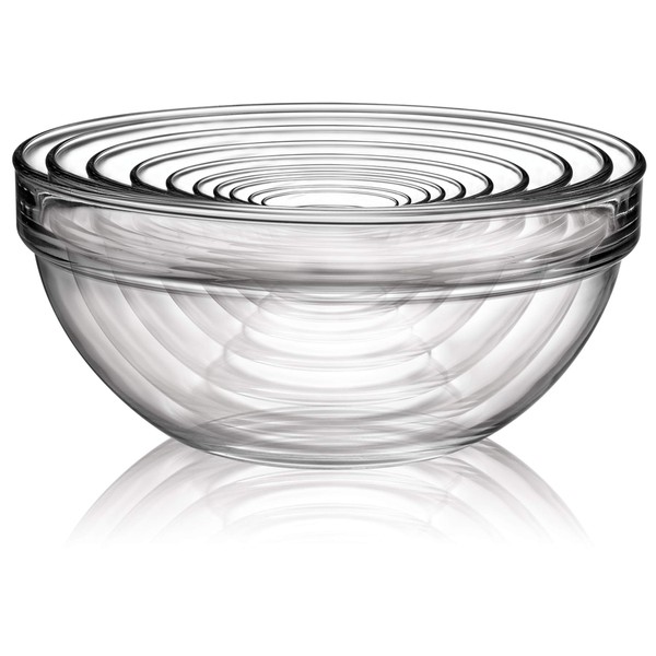 Luminarc Stackable Bowl 10-Piece Set, Glass, 1, Clear