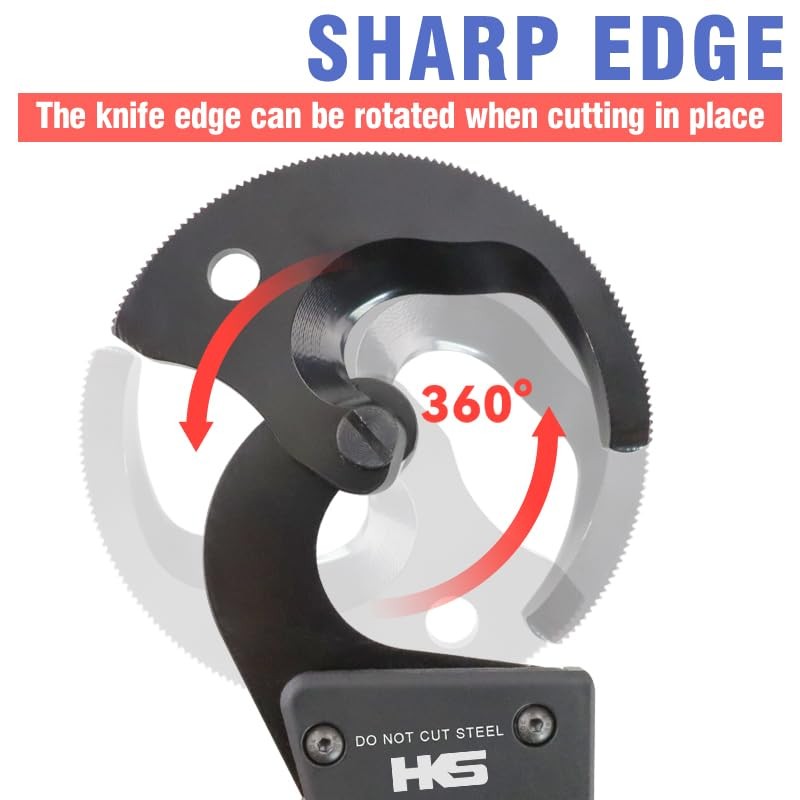 HKS Ratchet Cable Wire Cutter Heavy Duty for Cutting Electrical