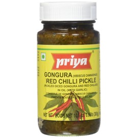 Priya, Gongura Red Chilli Pickle (Hibiscus Cannabinus) Pickle, 300 Grams(gm)