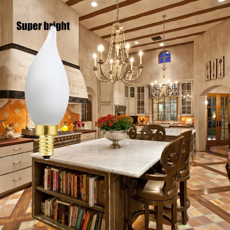 Duoled E12 Dimmable Candelabra Bulb 2700k Warm White Candle Light