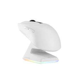 Aftershock M1 Pro Wireless Gaming Mouse, 59g, 6 Programmable Buttons, RGB Charging Dock, White