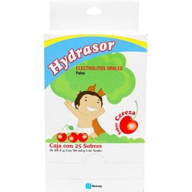 Electrolitos Orales en Polvo, Caja con 25 Sobres de 28.4 G, Sabor Cereza, 710 G, HYDRASOR, NUTRITIONAL_SUPPLEMENT, Cereza, Polvo, 1 Unidades, Novag