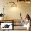 Boho Floor Lamp with Remote- Arc Tall Lamps, Bronze Floor