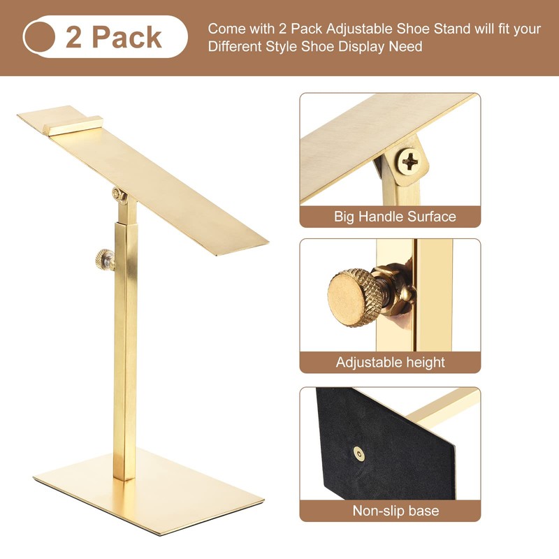 sourcing map Shoe Display Stand 2 Pack Adjustable Height Shoe