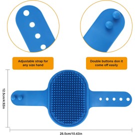 (Blue and Yellow 2Pcs) Dog Bath Brush,Pet Bathing Brush,Dog Grooming Glove,Soothing Massage Rubber Comb for Long Short Haired Dogs and Cats,Removes Loose Fur Washing Gloves for Both Wet Dry Pets Hair