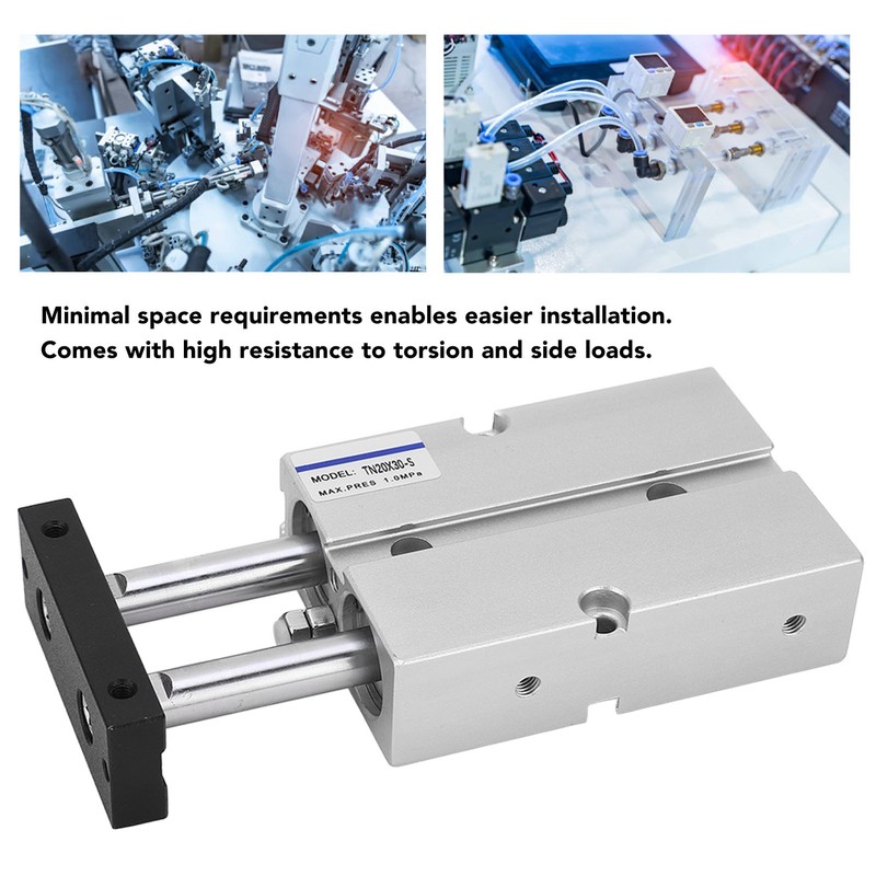 Air Cylinder Pneumatic 2 Piston Rod 2 Shaft Double Action