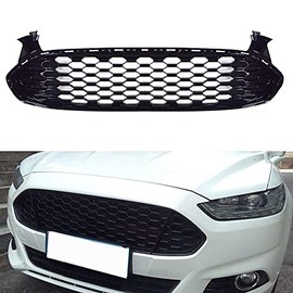 munirater Front Hood Bumper Grill Honeycomb Mustang Style Gloss Black Grille Cover Replacement for 2013-2016 Ford Fusion