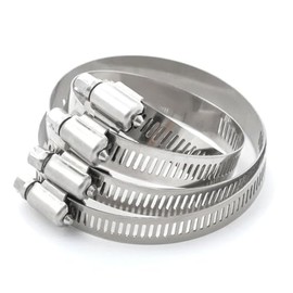 Steelsoft 304 Stainless Steel Worm Gear Hose Clamps Size#24, 1-1/16 to 2 inch Adjustable Screw Tube Clamps for Garden Water Line, Automotive, Fuel Line Hose, 10 Pack