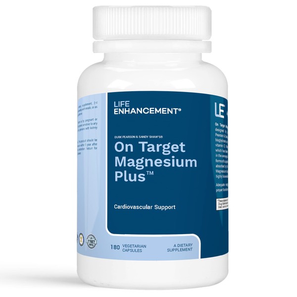 Life Enhancement On Target Magnesium (Glycinate) Plus | 266 mg with Vitamin C | 45 Servings