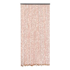 YUYFCC 52 Strands Beaded Curtain Bamboo Wood Farmhouse Doorway Beads 78.74" x 35.43" Hanging Beaded Doorway Curtain Handmade Beaded Curtains Door Beads for Porch Bedroom Living Room Divider (Brown)