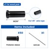 Muzata 50Pack Black Stainless Steel Protective Sleeves Cable Railing Kit