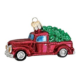 Old World Christmas Truck with Tree Glass Blown Ornament