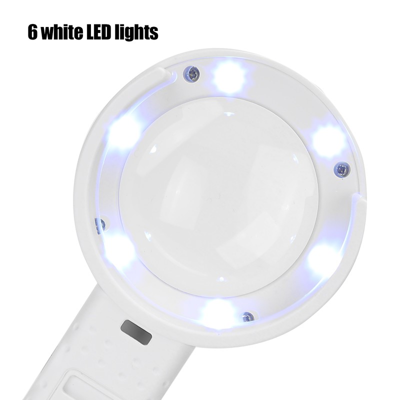 Desktop Handheld LED Magnifier 7X USB Battery Powered Reading Magnifying