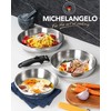 MICHELANGELO Stainless Steel Frying Pan Set, Cooking Pans with Removable