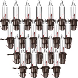 Mudder 60 Count Replacement Christmas Tree Light Bulbs 2.5v 0.425 Watt Replacement Light Bulb Mini Incandescent Wire String Lights Decoration for Prelit Xmas Tree(Green Base with Warm White Bulb)