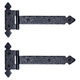 2 Pack 9 Inch Black Wrought Iron Hinges - Hand Forged Wrought Iron Door Hinges – Rustic Iron Hinges for Farmhouse Shutters, Chests, Barn Doors, Shutter and Gates – The Jamestown Series