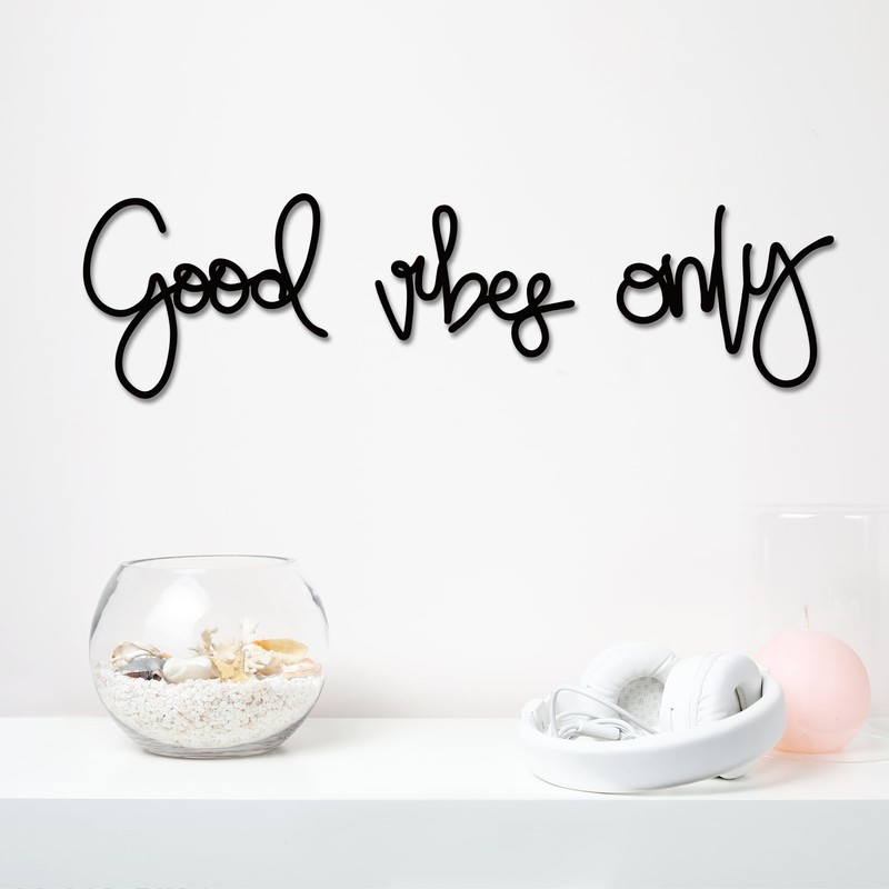 Rajukit Good Vibes Only Metal Wall Decor Inspirational Wall Signs