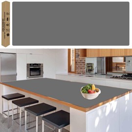 78.7"x23.6" Large Silicone Mat for Kitchen Counter, Heat Resistant Non-Slip Countertop Protector, Waterproof Silicone Craft Mat for Kitchen Island, Dark Gray