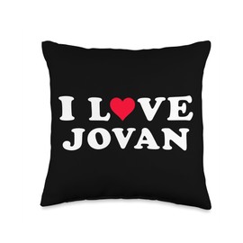 I Love Jovan Matching Girlfriend & Boyfriend Jovan Name Throw Pillow