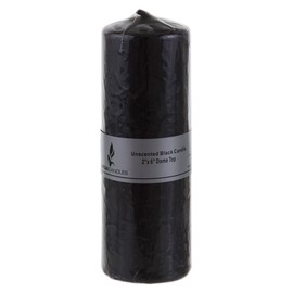 Mega Candles 3 pcs Unscented Black Round Pillar Candle, Pressed Premium Wax Candles 2 Inch x 6 Inch, Home Décor, Wedding Receptions, Baby Showers, Birthdays, Celebrations, Party Favors & More