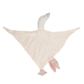 Baby Goose Shaped Security Blanket Soft Cotton Breathable Cute Security Blanket for Newborn Infant Ivory White
