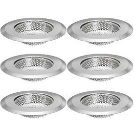 Kingrol 6-Piece Kitchen Sink Strainer Set, 4.5" Stainless Steel Sink Food Catcher, Anti-Clogging Design, Universal Fit for Standard Drains, Dishwasher Safe