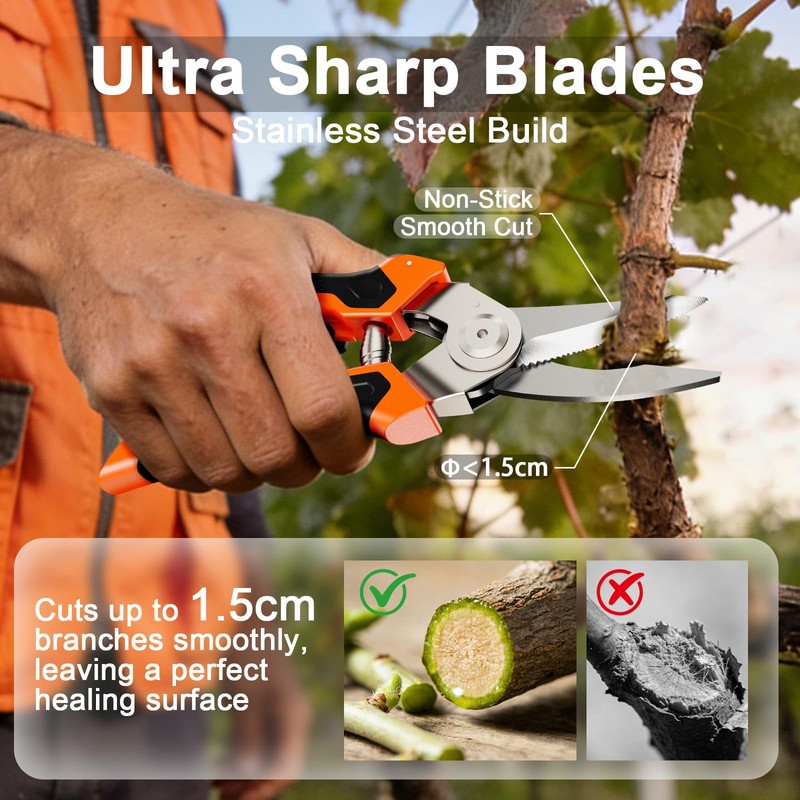 Preciva 4-in-1 Garden Pruning Shears, Gardening Shears with 4 Size