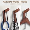 evory 5 Pack Wood Wall Hooks, Rustic Wooden Coat Hooks