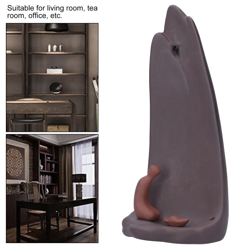 Ceramic Backflow Incense Burner Sandalwood Stick Aromatherapy Landscape Holder Decoration