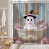 ZRUWUA Halloween Ghost Shower Curtain Funny Spooky Take a Bath
