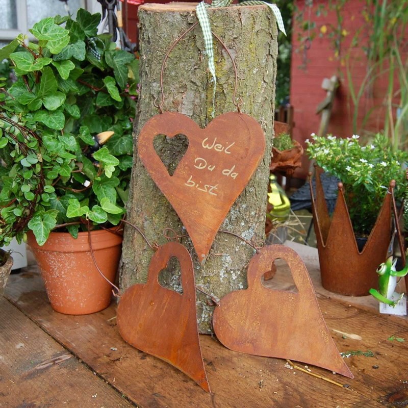 Storm's Gartenzaubereien Decorative Heart in Rust Look for Labelling, Set
