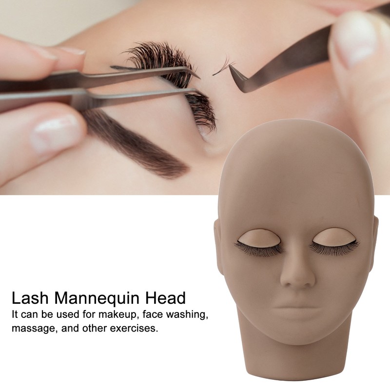 Eyelash Mannequin Head Double Laryer Eyelash Extension Removable Eyelids Makeup
